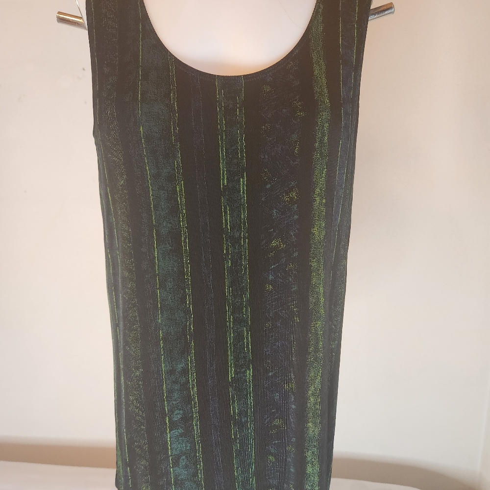 Chico's Tank Top Black and Green - Size 1